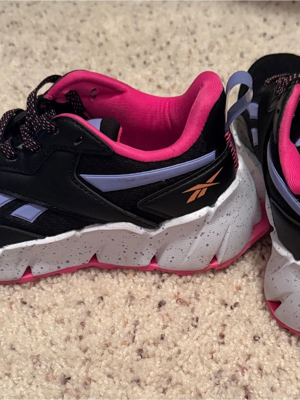 Reebok Black & Hot Pink Kids' Sneakers with Lilac Accents